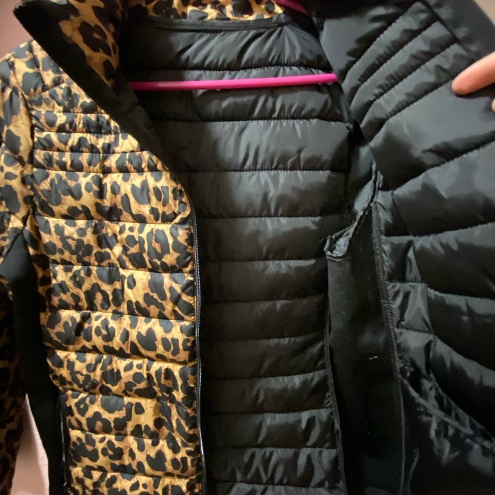Cute Leopard Print Puffer Jacket